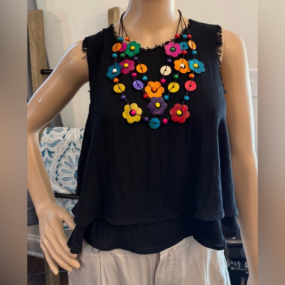 💕Brand New💕 Handmade Boho Wooden Floral Necklace - Picture 3 of 4